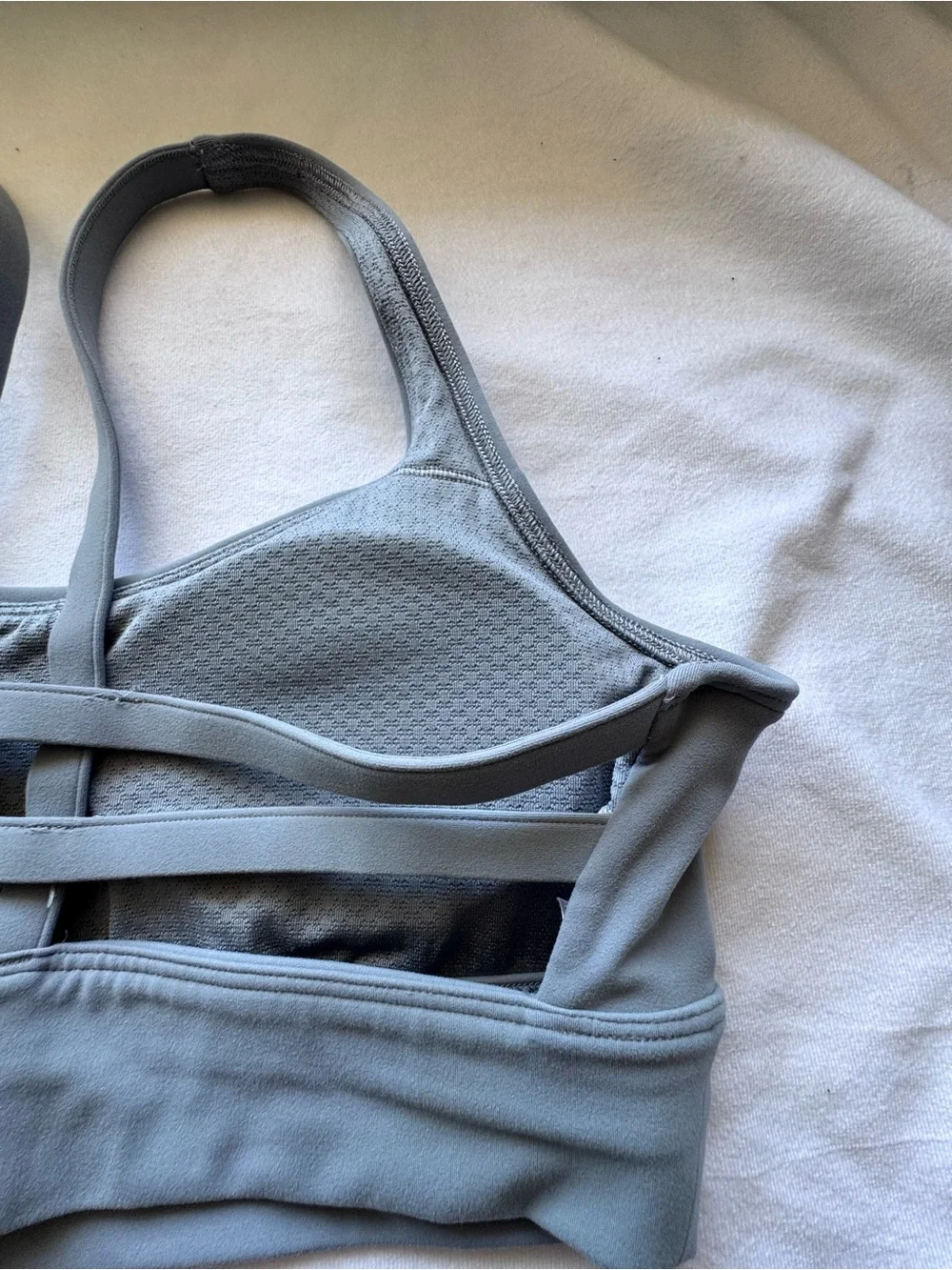 Vuori Light Gray Scoop Sports Bra